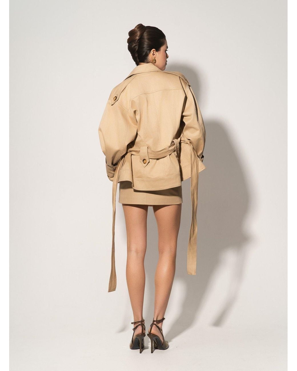 Tia Dorraine Natural Button Front Mini Skirt