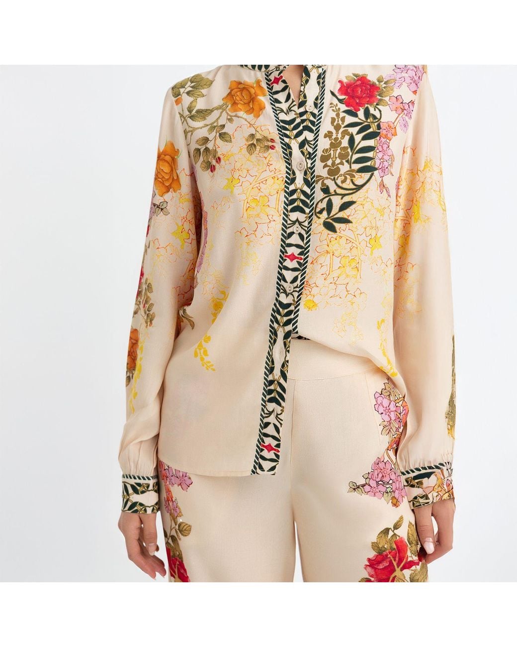 Raishma Pink Nancy Cream Shirt