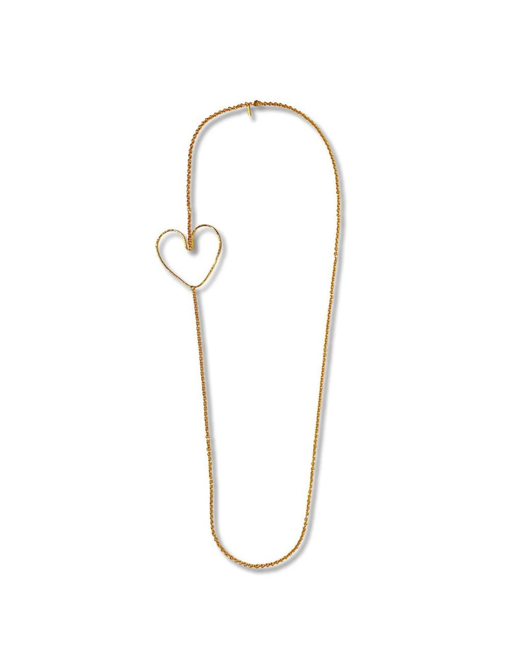 Jaredjamin White Fluttering Heart Chain Long Necklace