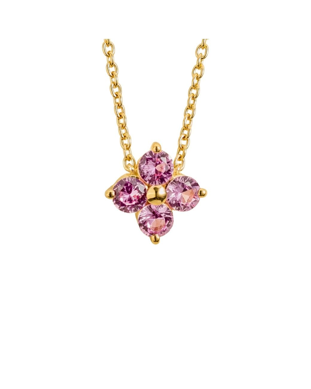 Juvetti Pink Petale Necklace Sapphire & Diamond