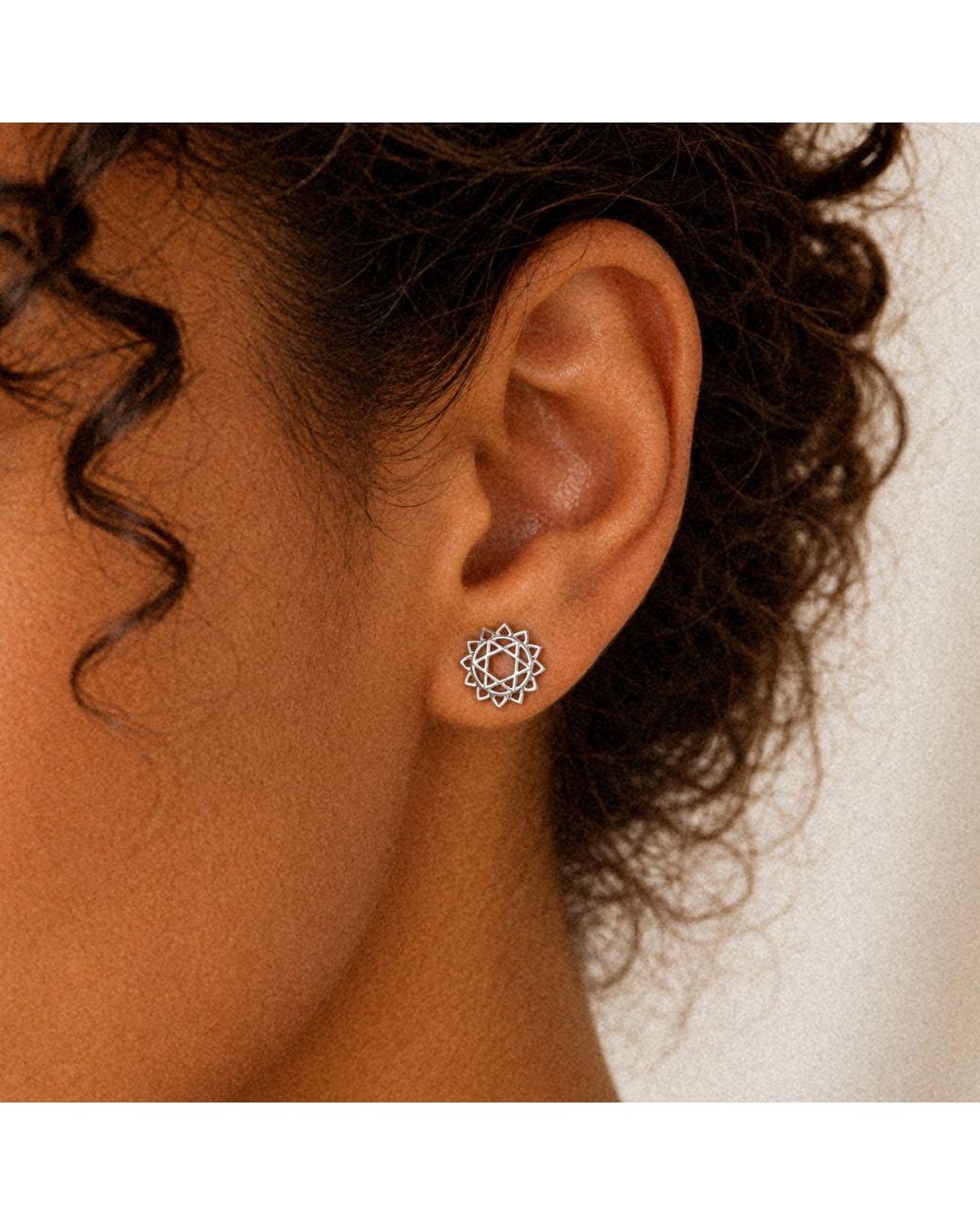 The Jewellery Store London White Heart /Anahata Chakra Stud Earrings