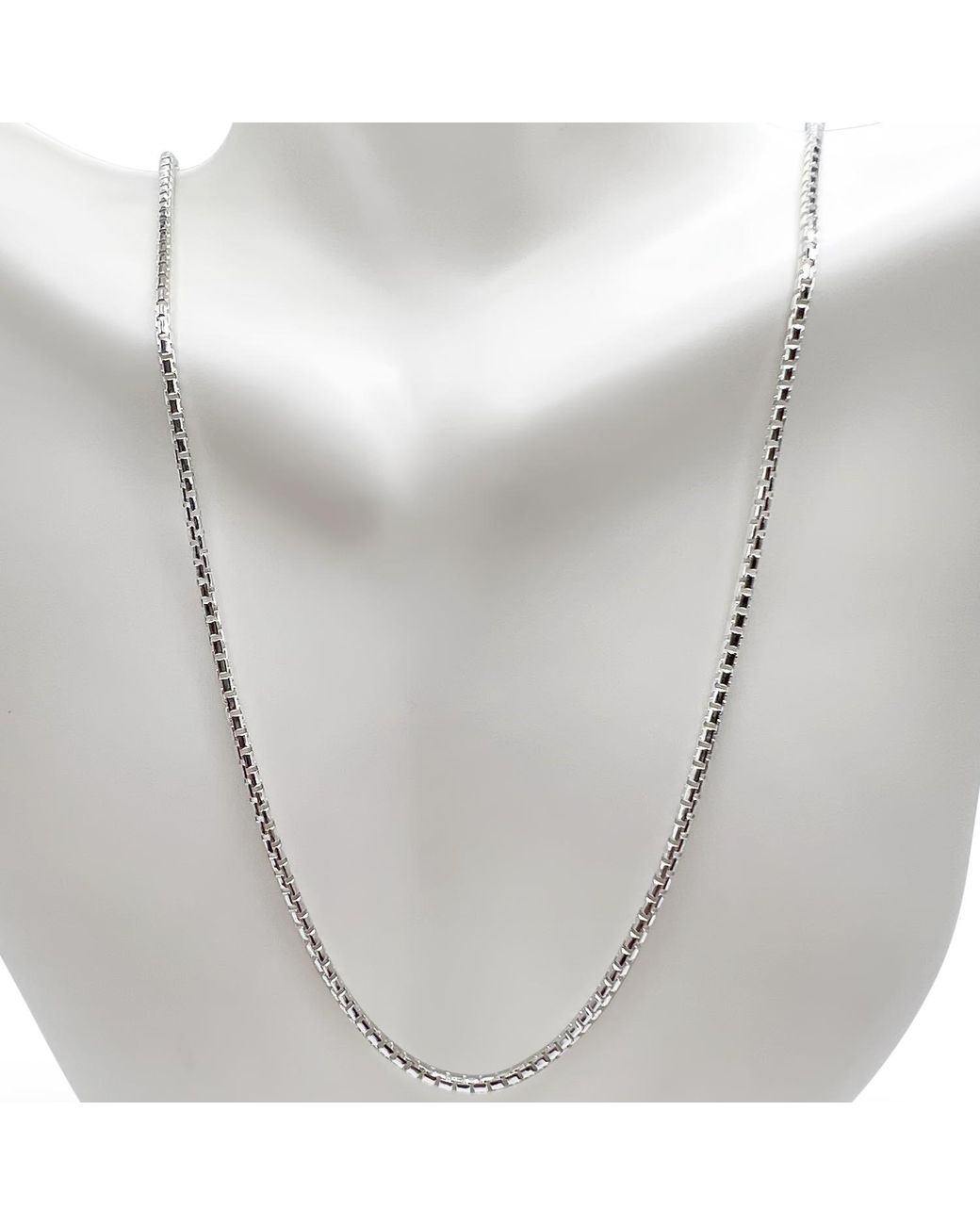 Kylie Harper Metallic Italian Sterling Round Box Chain for men