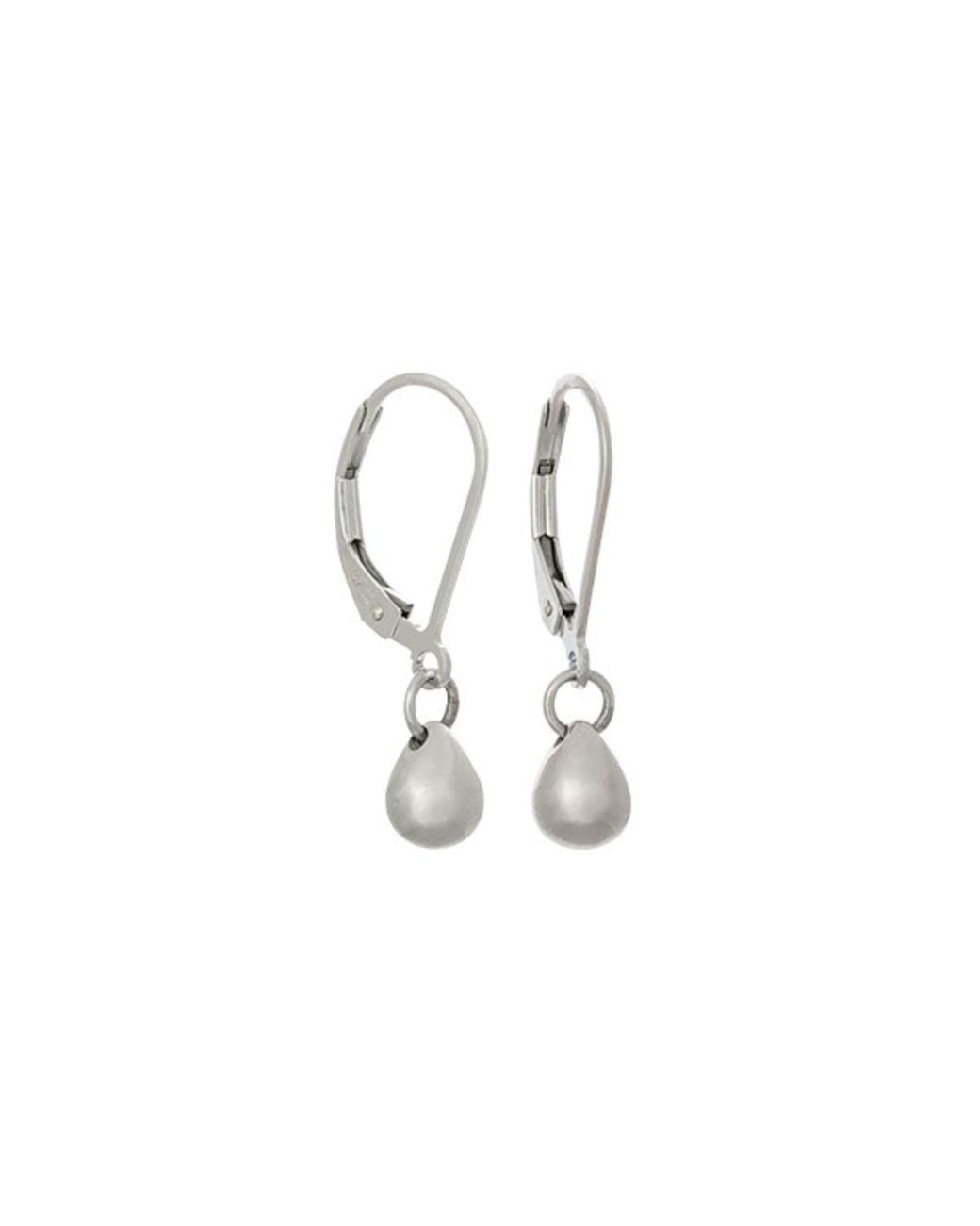 Edge Only White Mini Teardrop Earrings Sterling