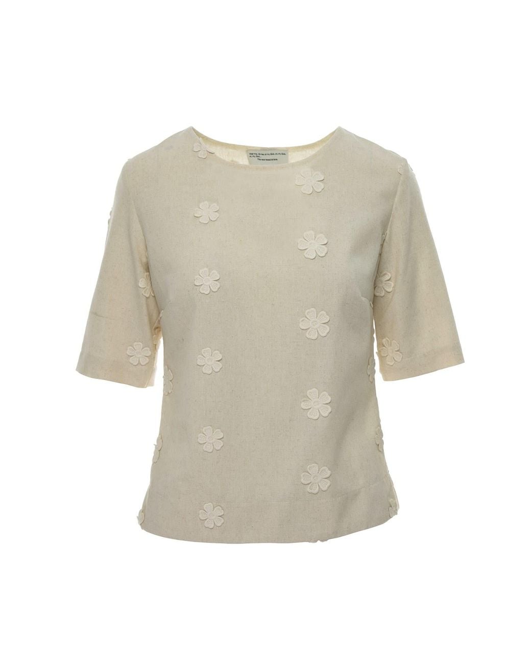 Silvia Serban Natural Neutrals 3D Flowers Blouse