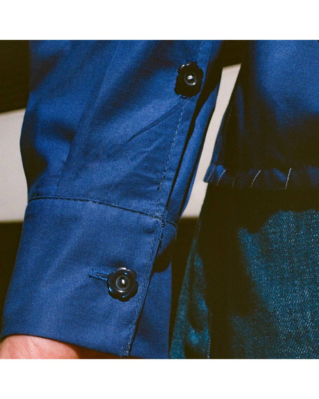 Maison Louis Blue Cotton Handstitched Shirt for men