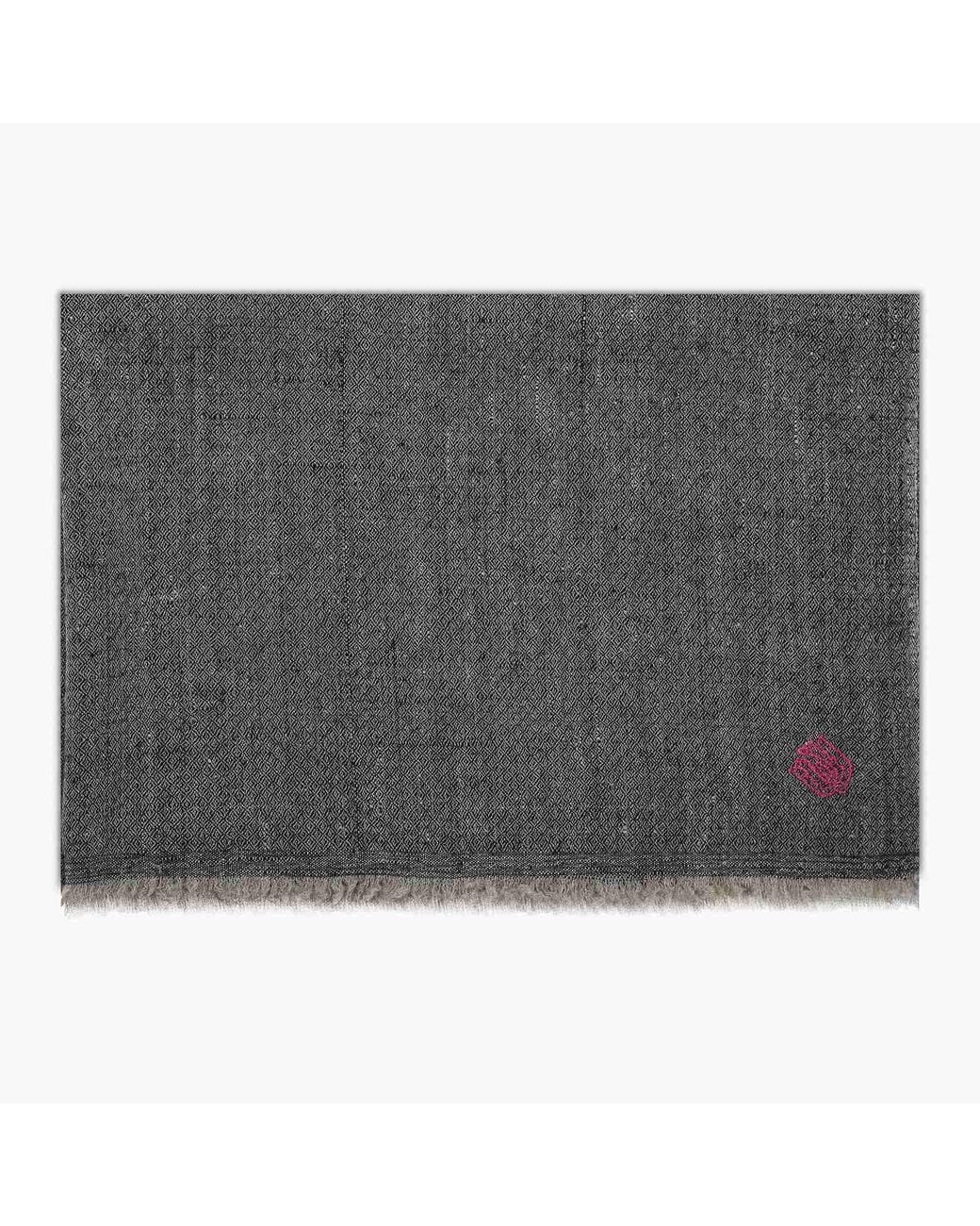 Pink Maharani Gray Cashmere Natural Double Weave Stole
