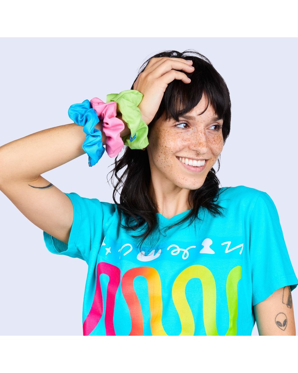 Mokuyobi Green Springtime Scrunchie Three Pack