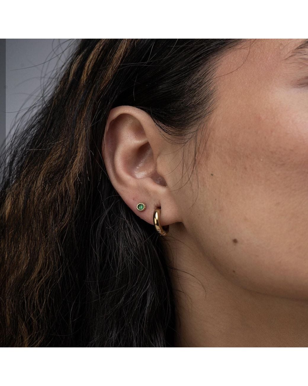 Divine Aria Metallic Bryn Huggie Classic Hoops, Lightweight & Tarnish Free