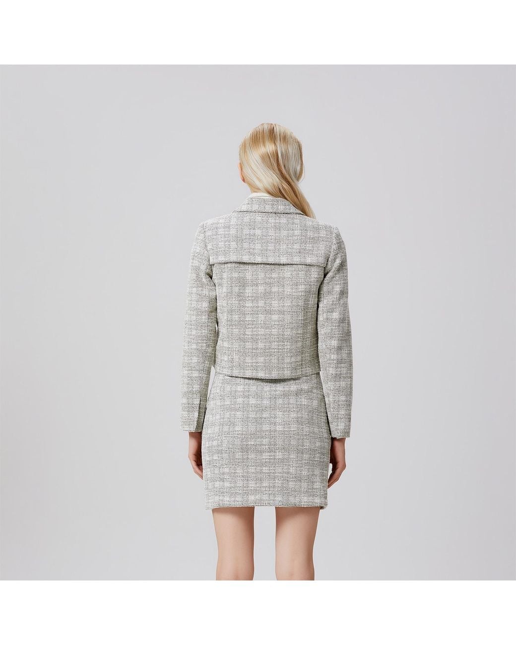 Smart and Joy Gray Crop Jacket With Pocket Flaps And Bias