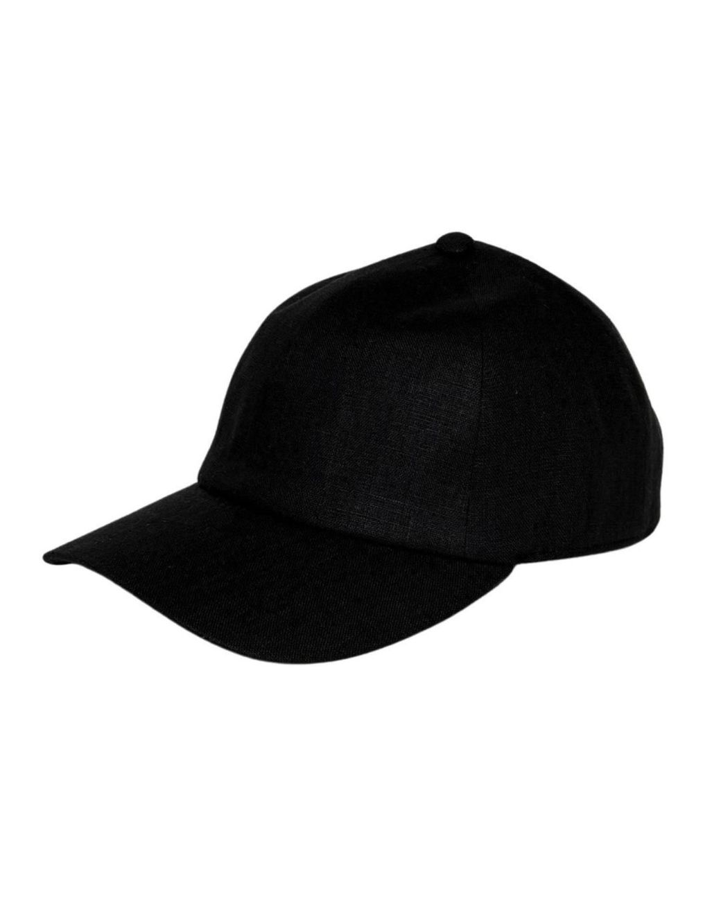 Cachemio Black Deep Minimalist Linen Baseball Cap for men