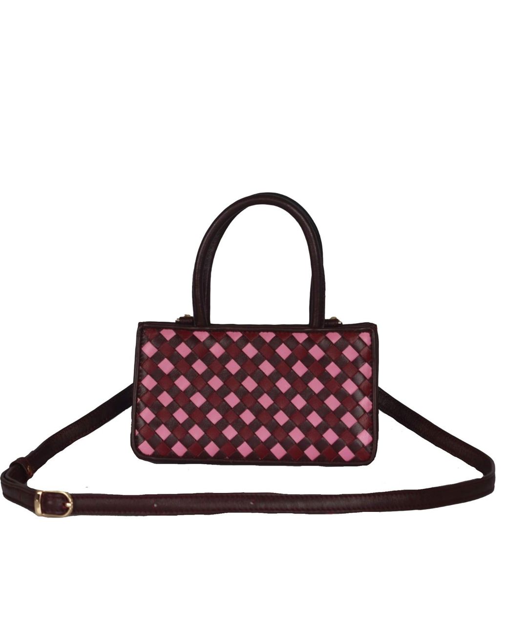 F3Rog by Rana Purple Rose Woven Leather Crossbody Piraye Bag