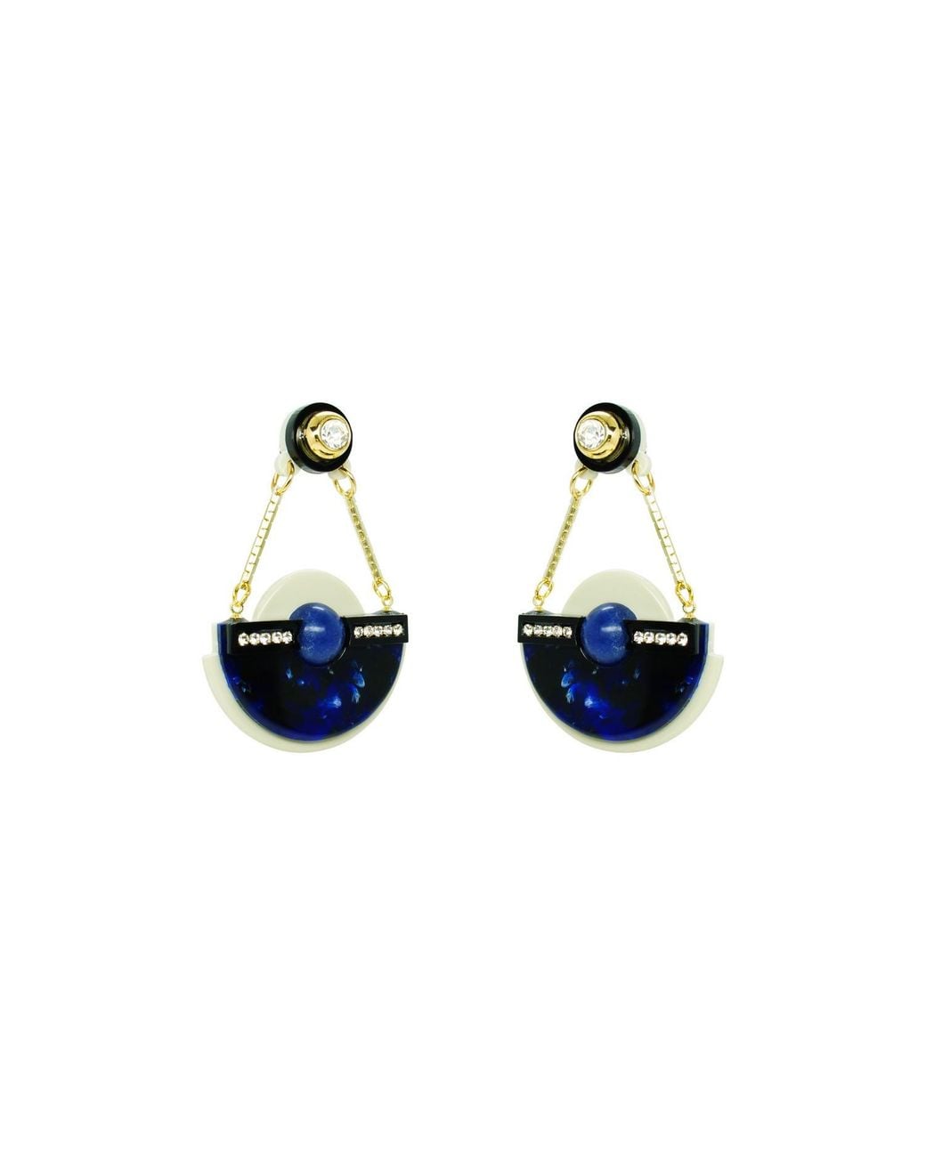 Gissa Bicalho Blue Handmade Acrylic Earring Pendant Nebula
