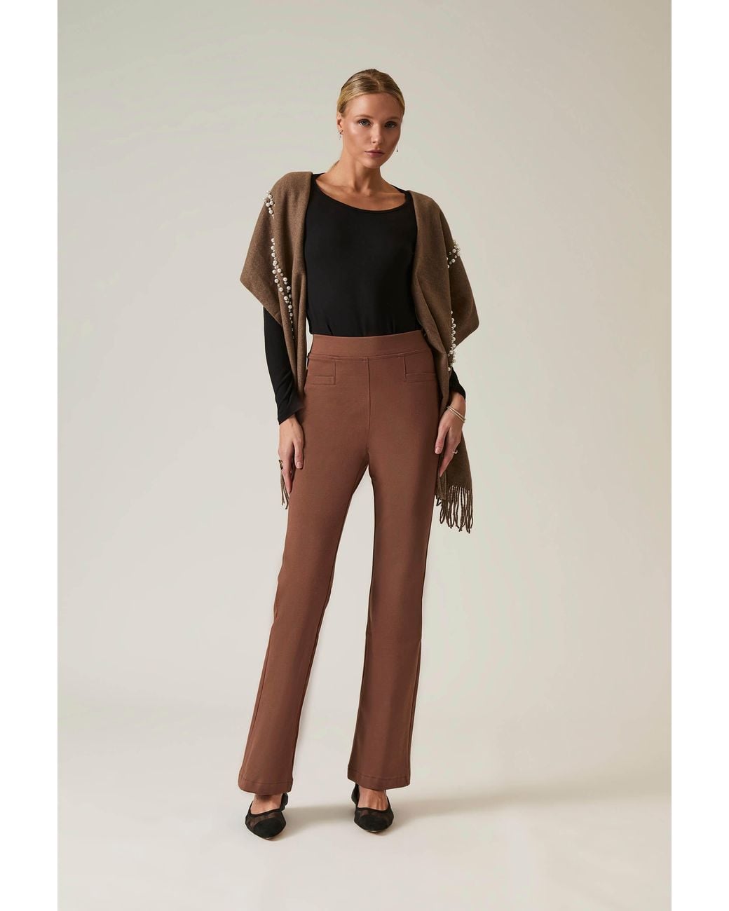 James Lakeland Brown Mocha Bootleg Trousers