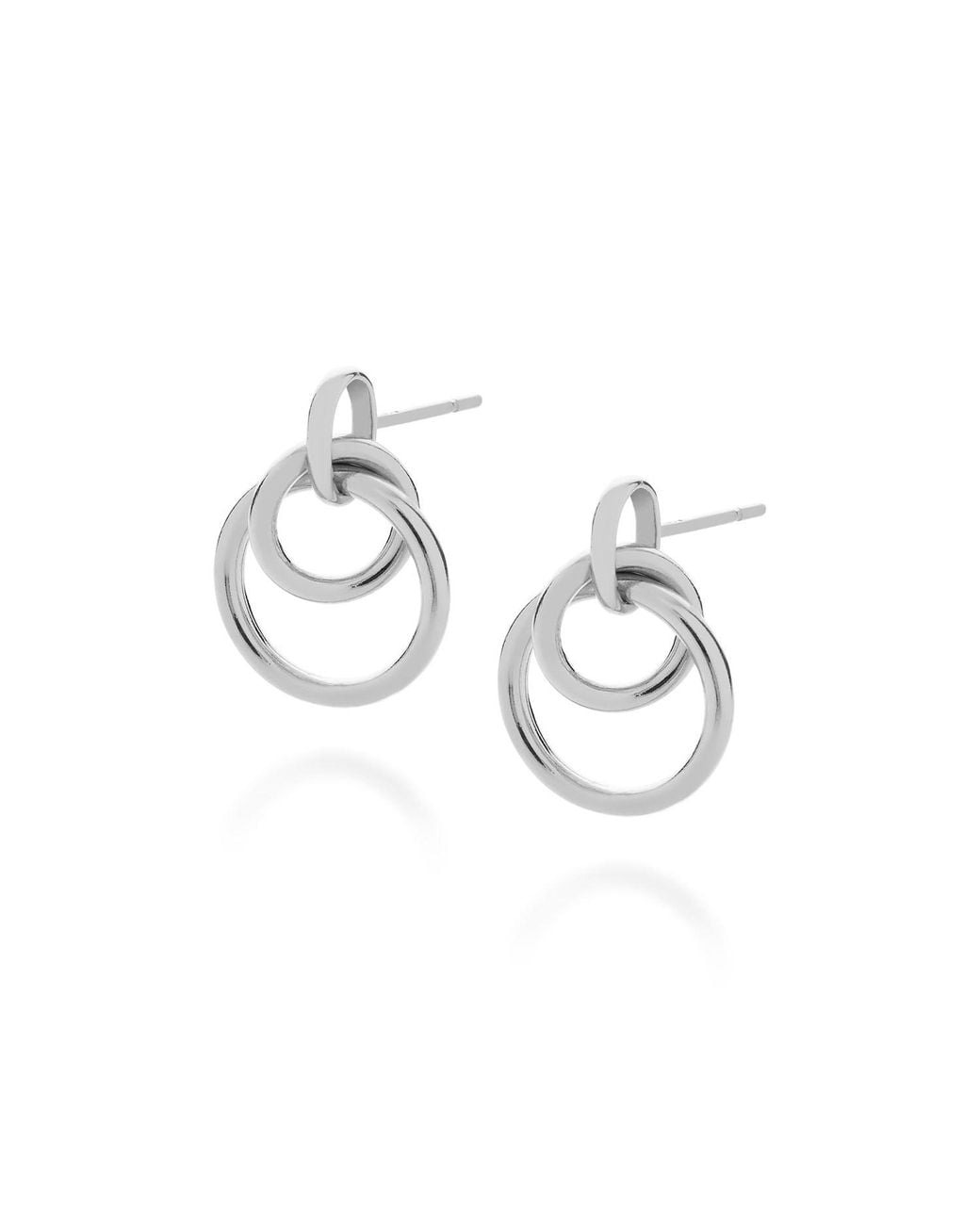 Nellou Jewellery Metallic Double Hoop Ear Drop Sterling