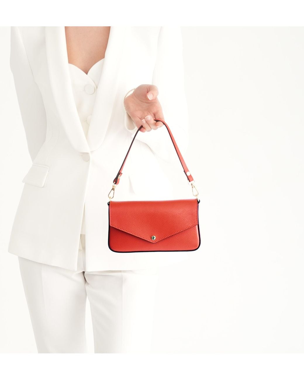 Apatchy London Red The Munro Scarlet Leather Shoulder Bag