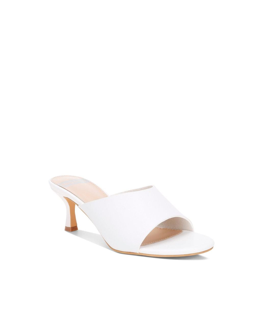 Rag & Co White Maude Slip On Kitten Heels