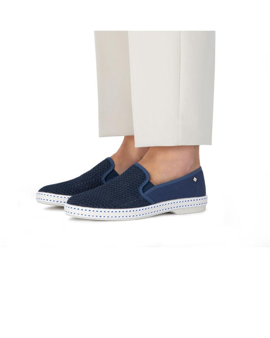 Rivieras Blue Classic Canvas & Mesh Slip-On Loafer