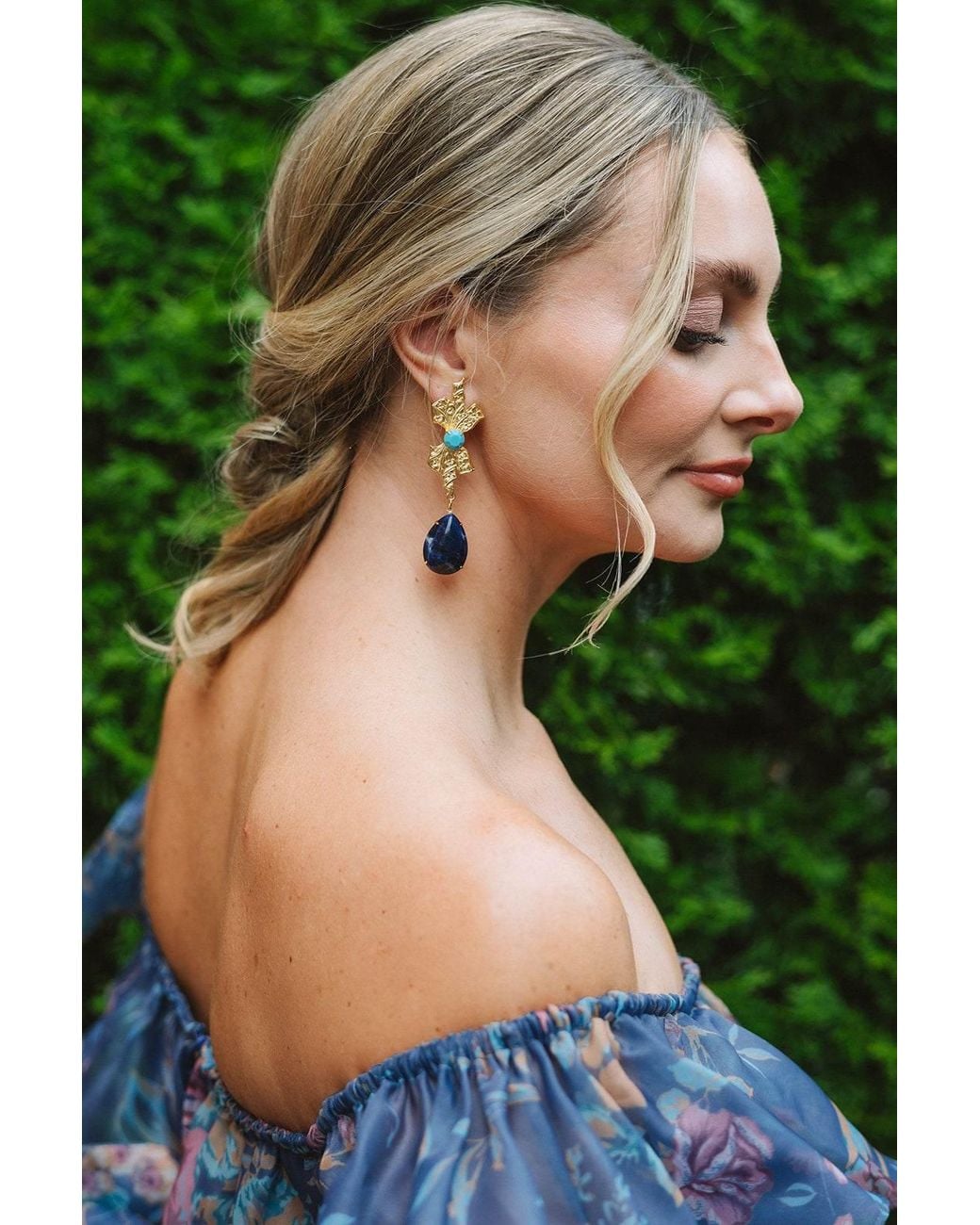 The Pink Reef Blue Opera Earring