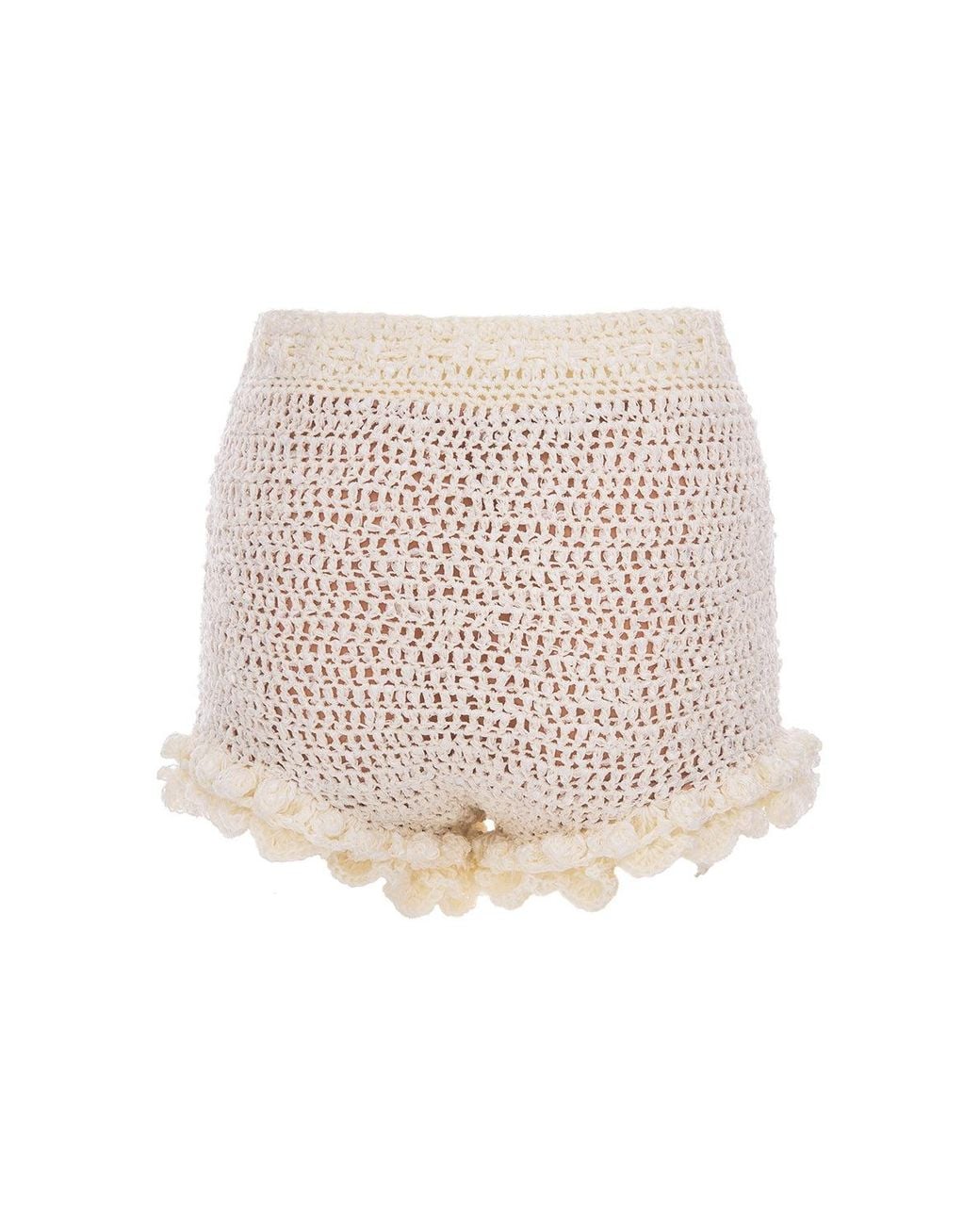 Andreeva Natural Chrysanthemum Handmade Crochet Shorts