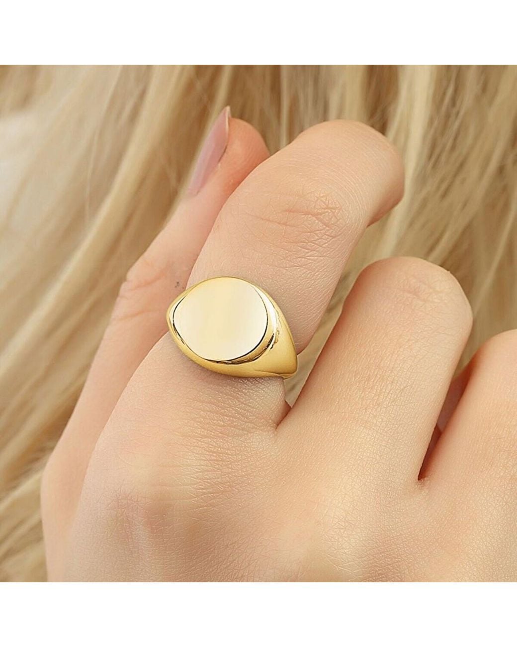 Spero London Metallic Signature Round Sterling Signet Ring