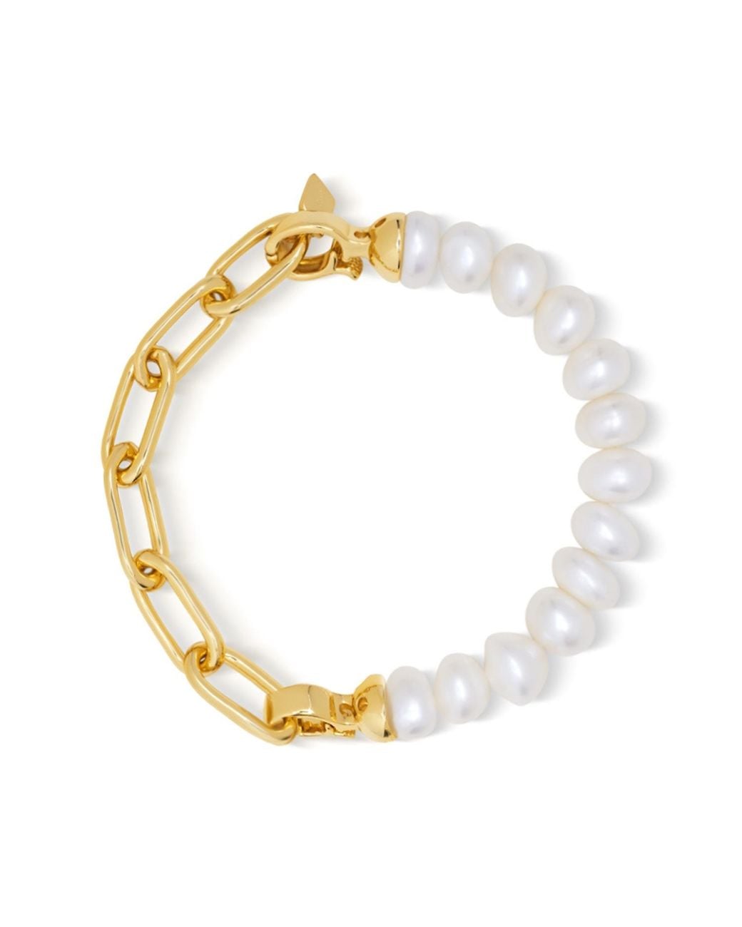 Nialaya Metallic Duo Bracelet With Pearls