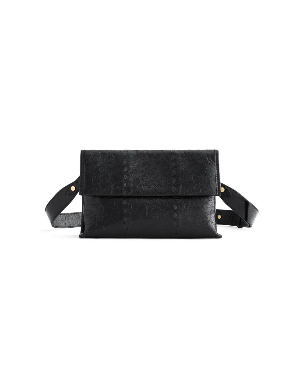 Orange Cube White Square Stitch Messenger Bag