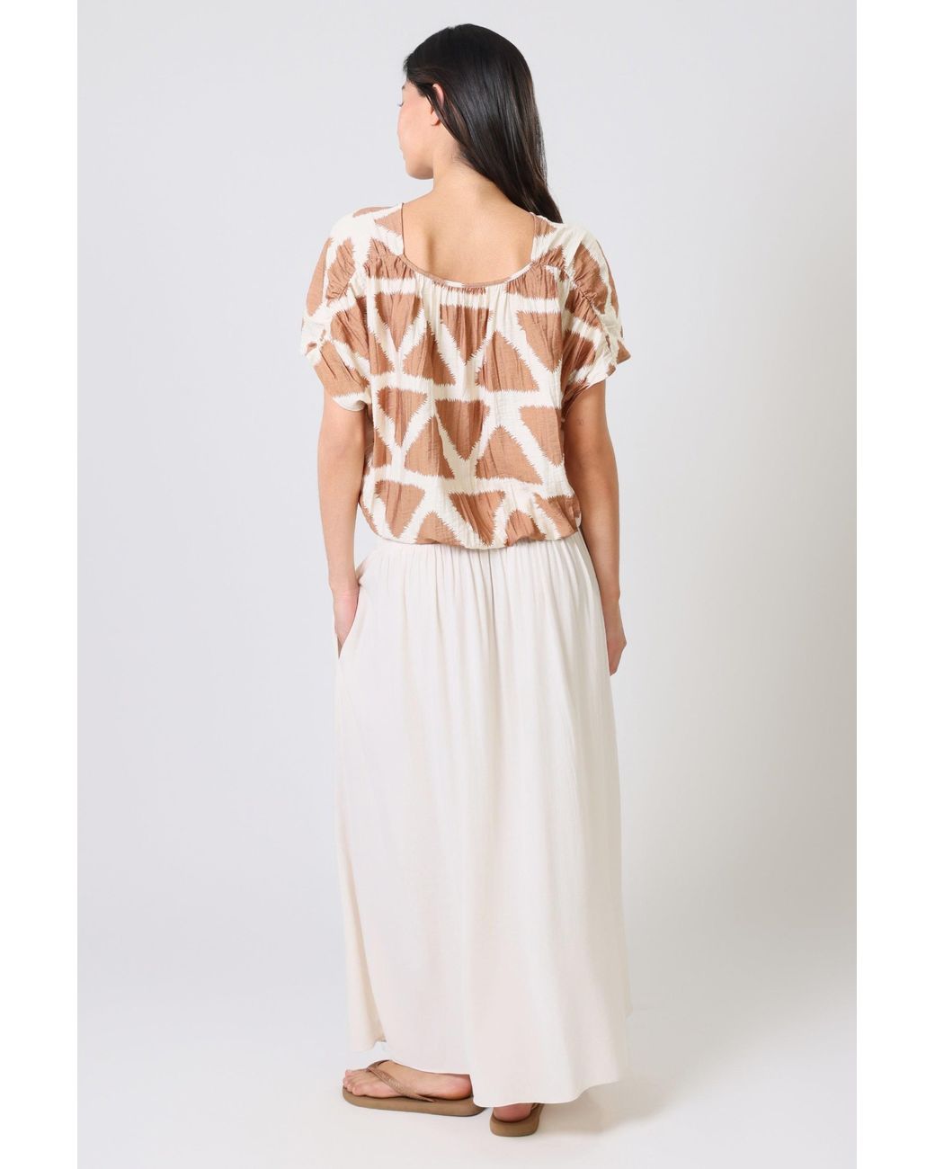 Traffic People Pink Neutrals Broken Promises And Geometric Print Whispers Top