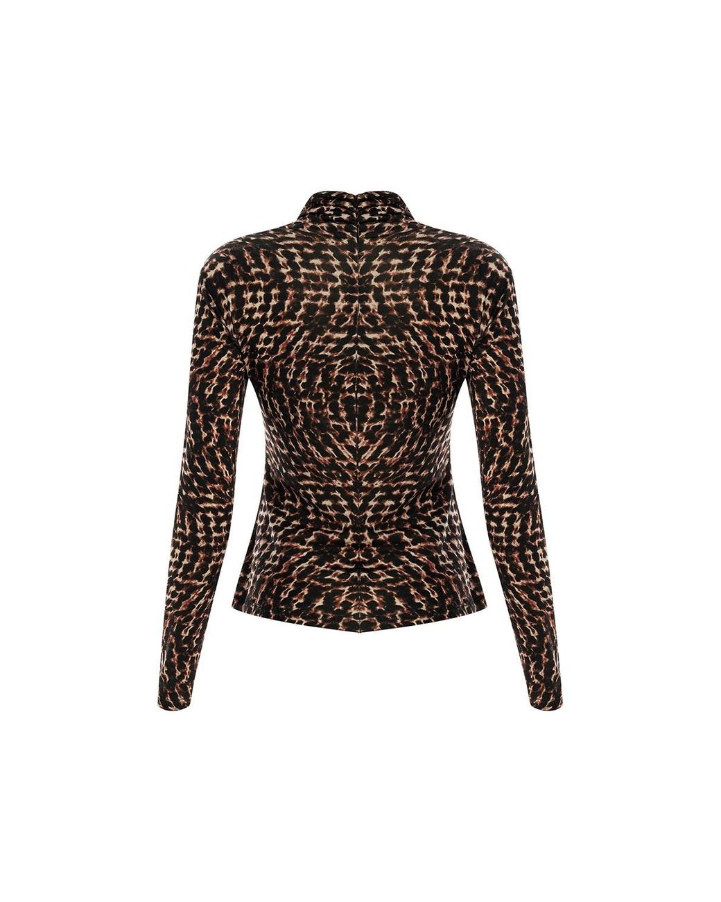 Exquise Black Regular Printed Turtleneck Ensley K. Blouse
