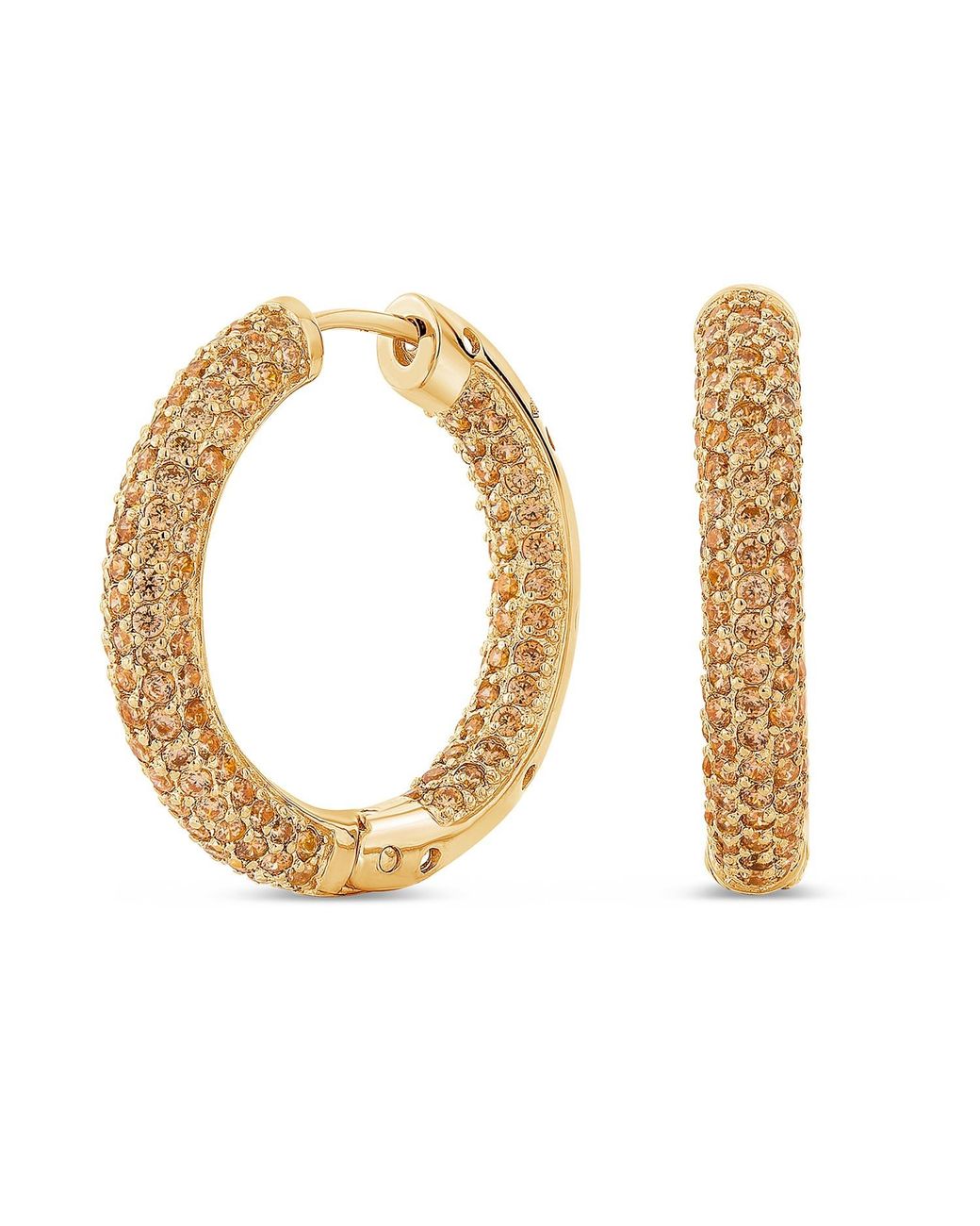 SALLY SKOUFIS Metallic Bold Earring With Made Champagne Diamonds