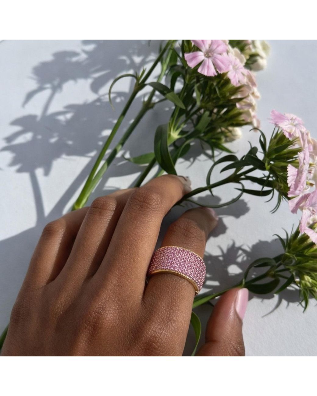 Native Gem Pink Billionaire Ring