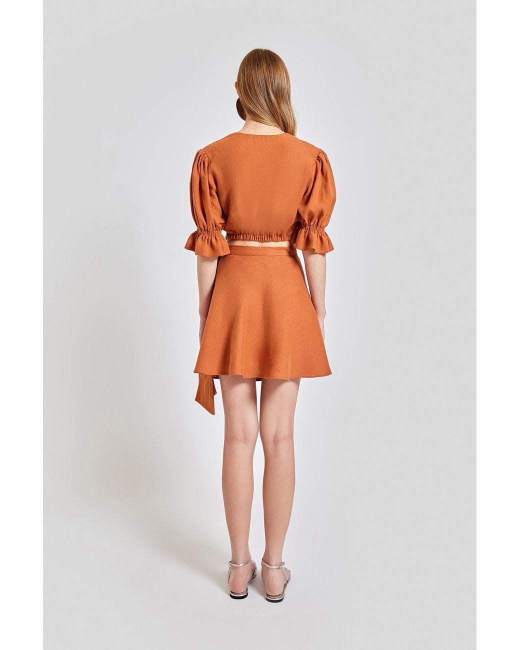 Lilamie Brown Marrakesh Side Wrapped Mini Summer Skirt