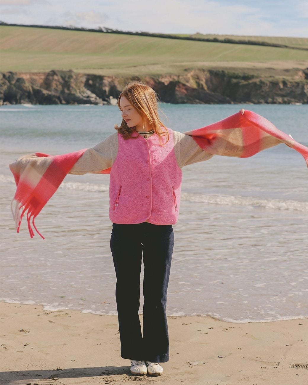 ALOFT Pink Windproof Hot Fleece Gilet