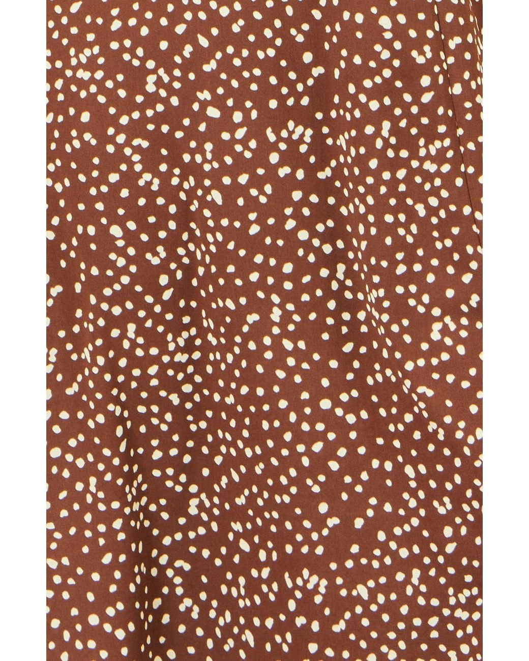 Yumi' Brown Spot Midi Dress With Split Hemline