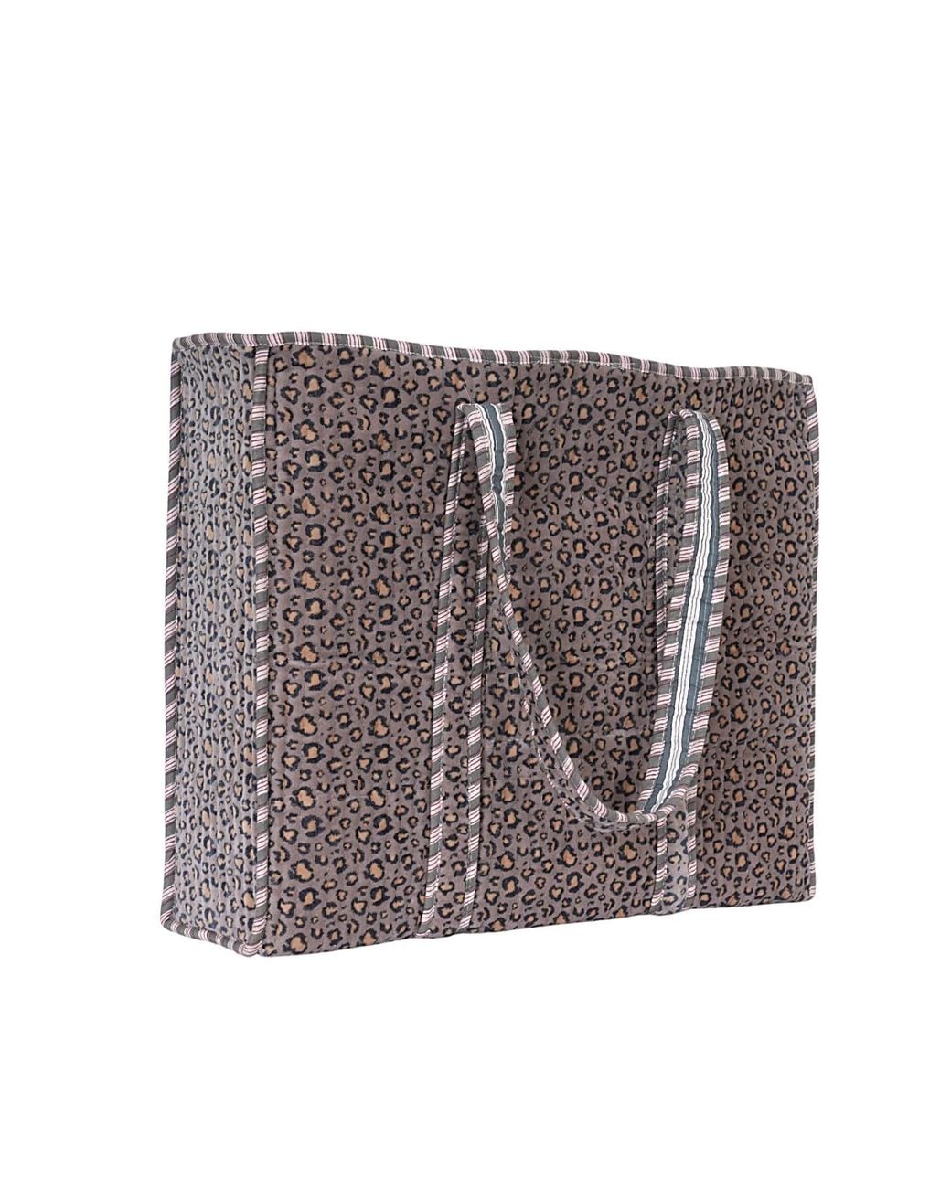 Conscious Yoga Collective Gray The Velvet Leopard Tote
