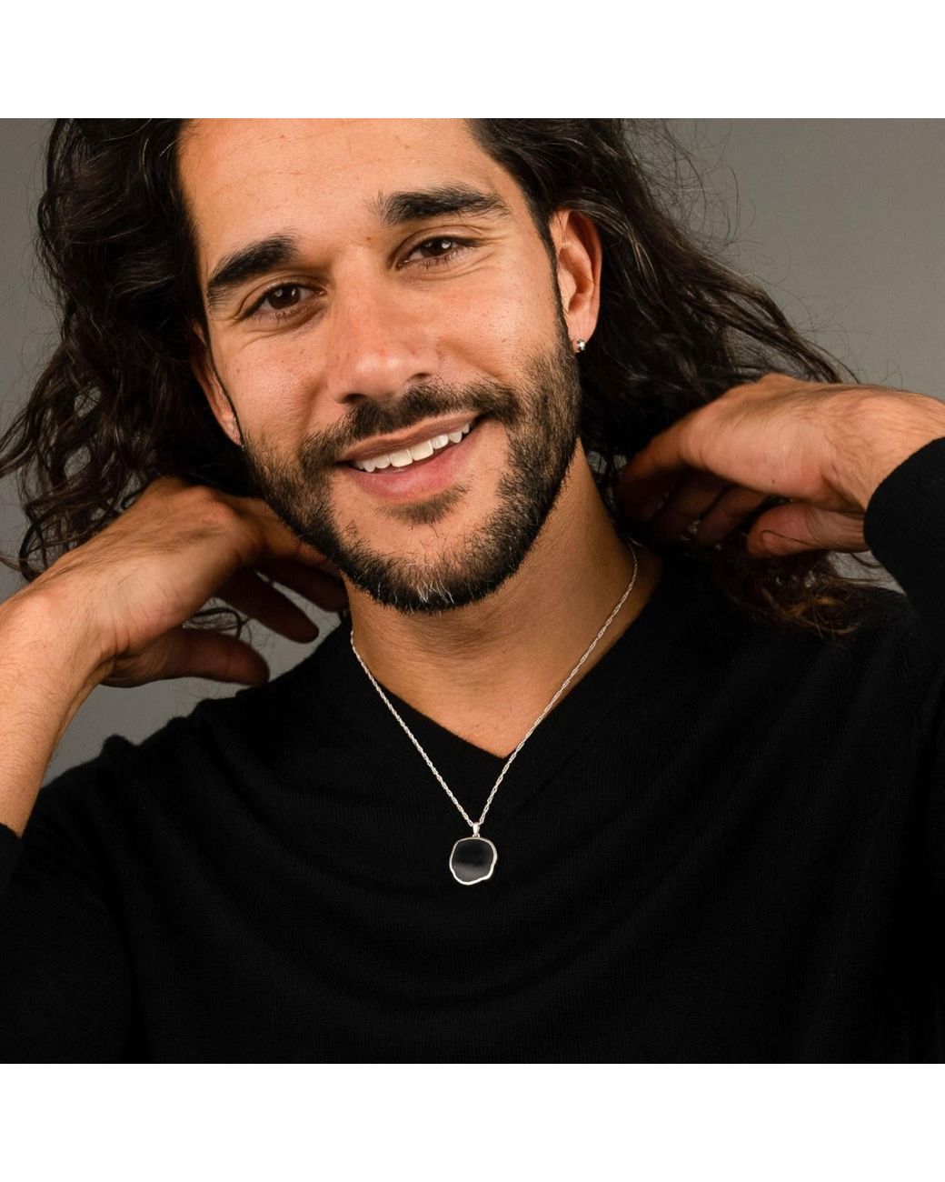 Frenvyrn Metallic Lars Reversible Dog Coin Necklace, Sterling for men