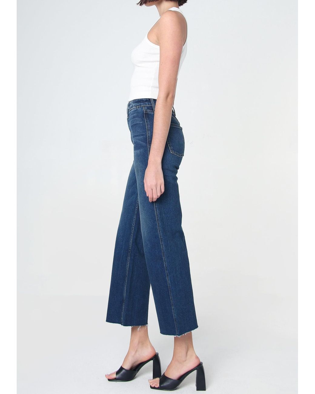 NOEND Blue Queen High Rise Crop Wide Leg