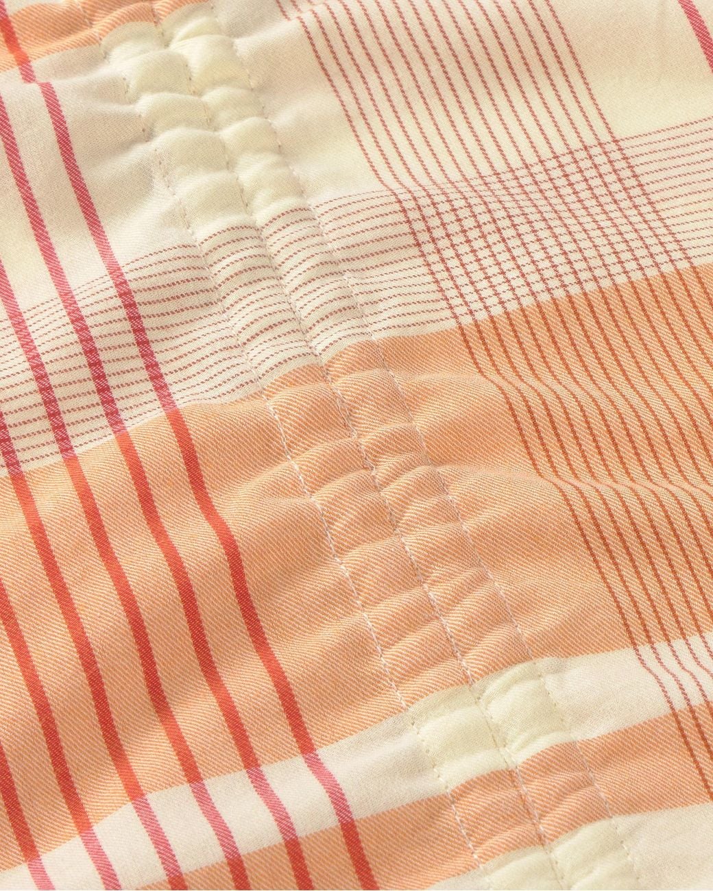 Thinking Mu White Adjustable Checkered Top Hiba