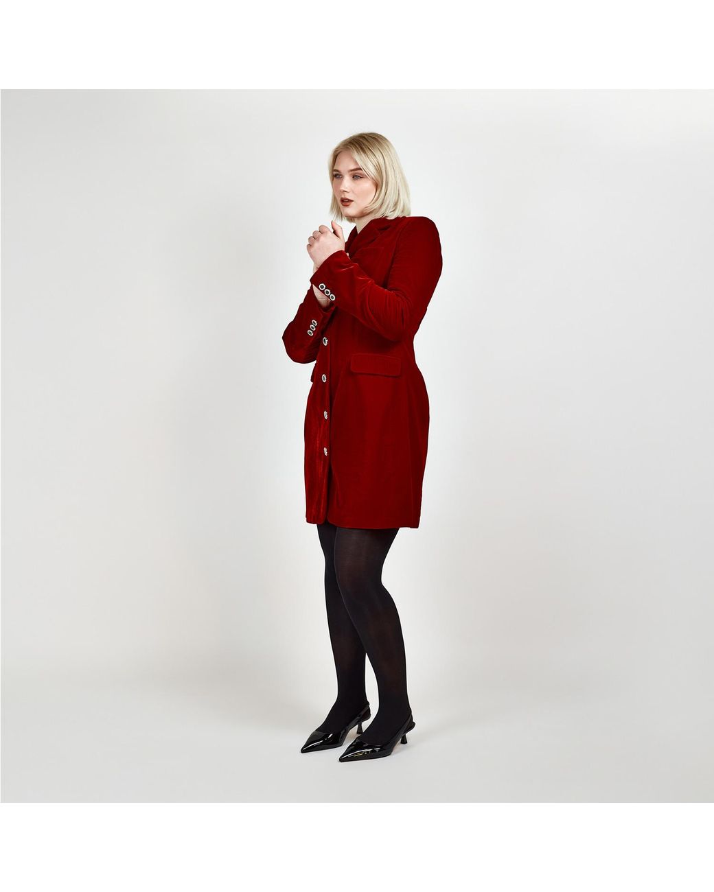 Femponiq Velvet Tailored Blazer Dress
