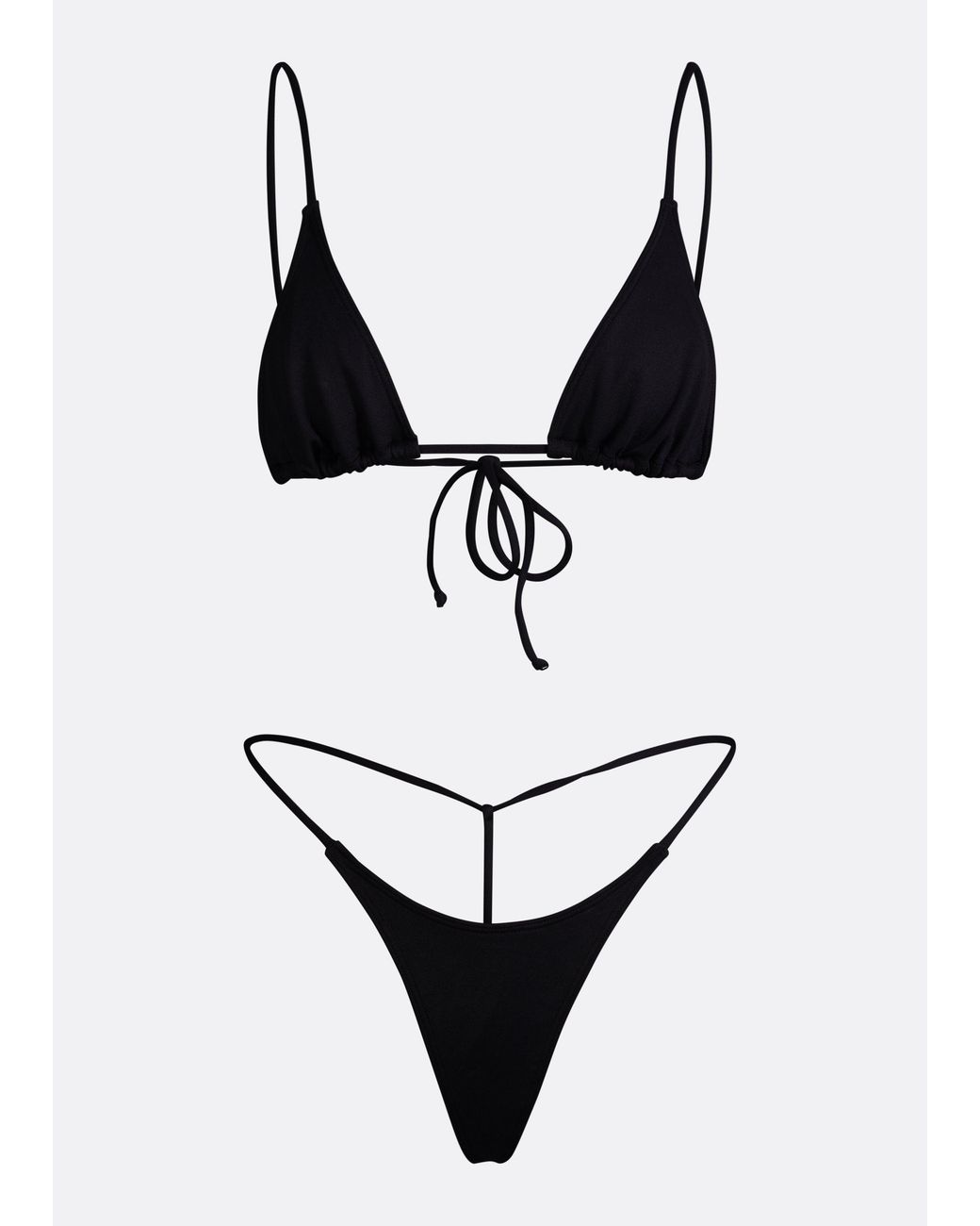 Minimale Animale Black Sacred Tie Back Tassel Bikini Top
