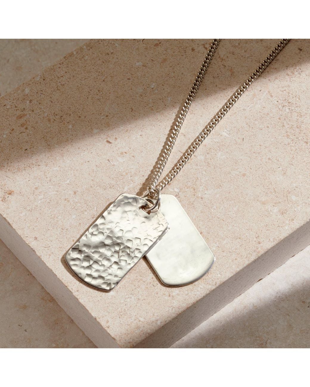 Posh Totty Designs White Sterling Double Dog Tag Necklace for men