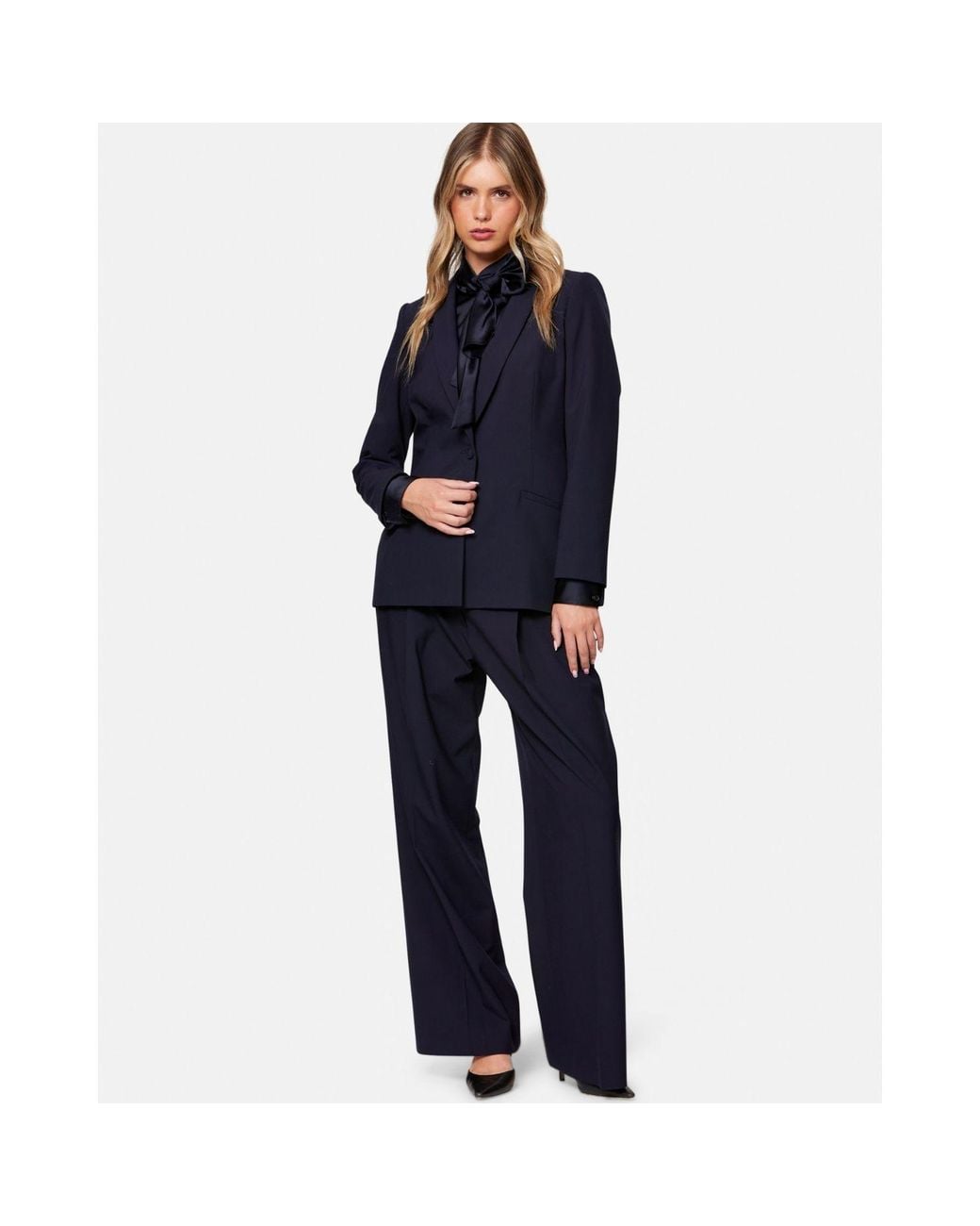 Helen Mcalinden Blue Anastasia Pussybow Blouse