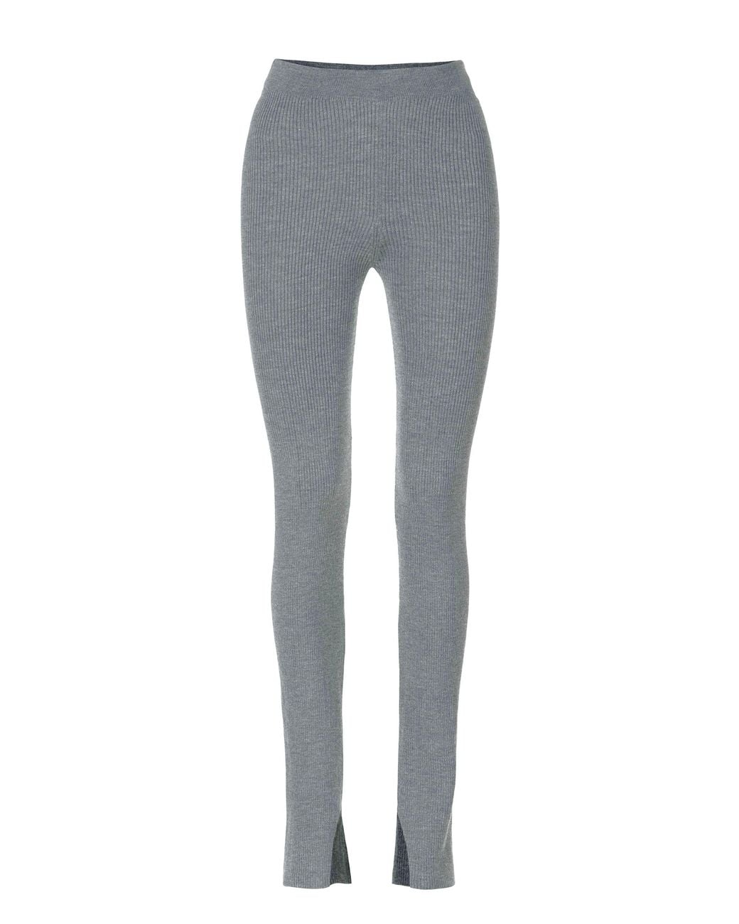 SALANIDA Gray Barra Ribbed 100% Merino Leggings Light