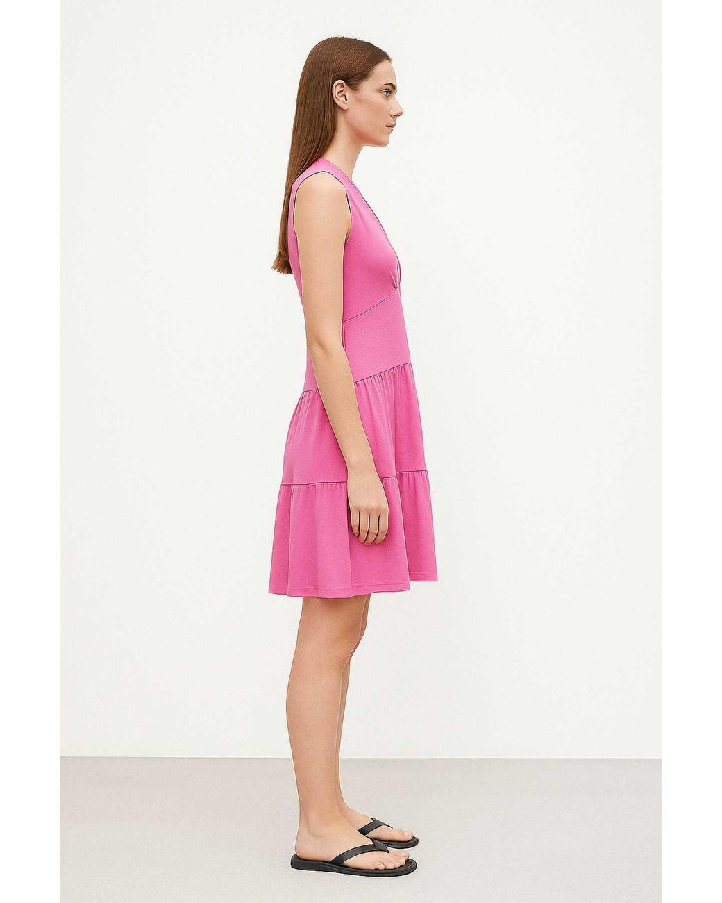 Conquista Pink Fuchsia Micromodal-Blend Jersey Sleeveless Dress
