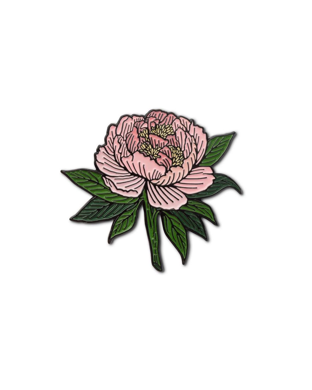 Make Heads Turn Green Enamel Pin Peony