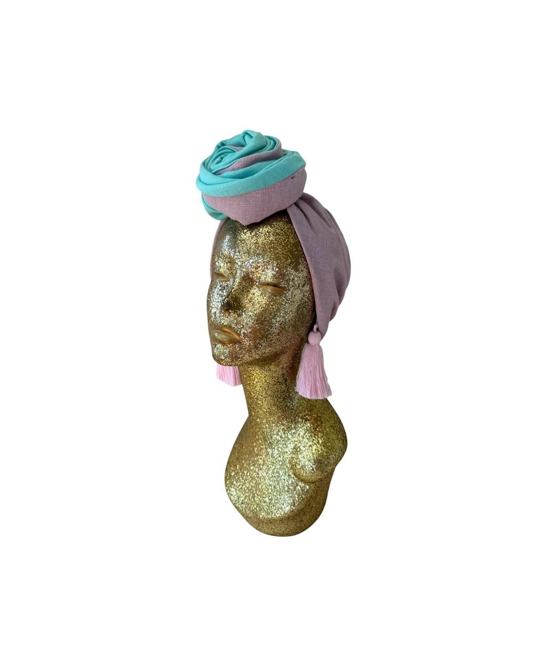 Julia Clancey Green Edith Aqua Reversible Tassels Turban