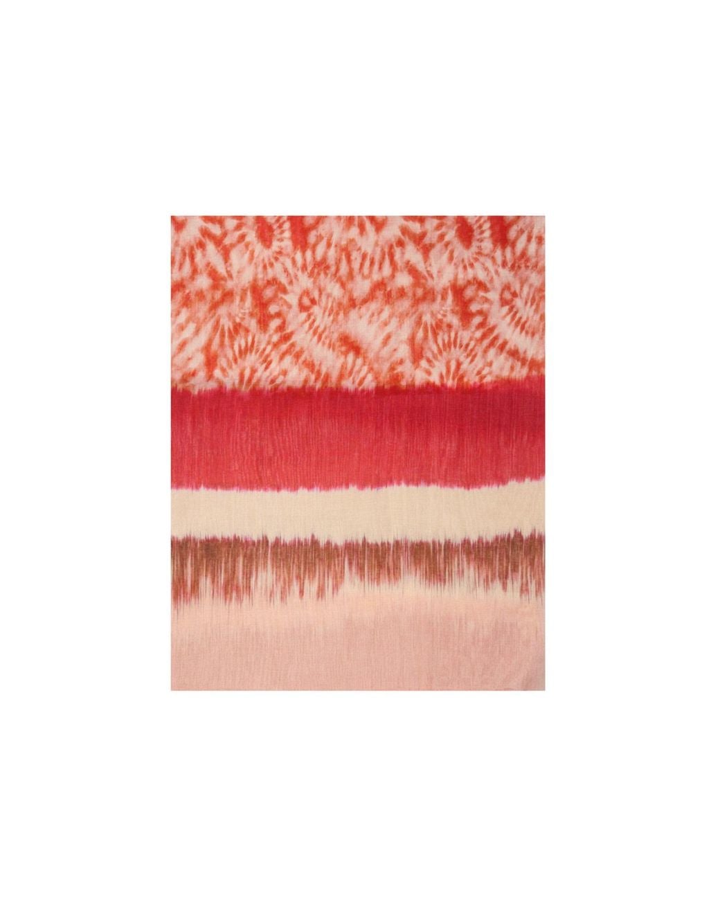 Saachi Red Tie Dye Printed Coral Scarf