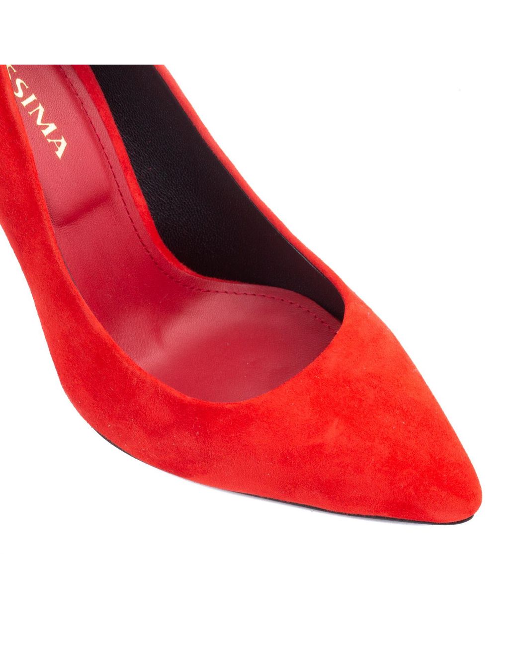 Ginissima Red Alice Stiletto Suede Leather Shoes