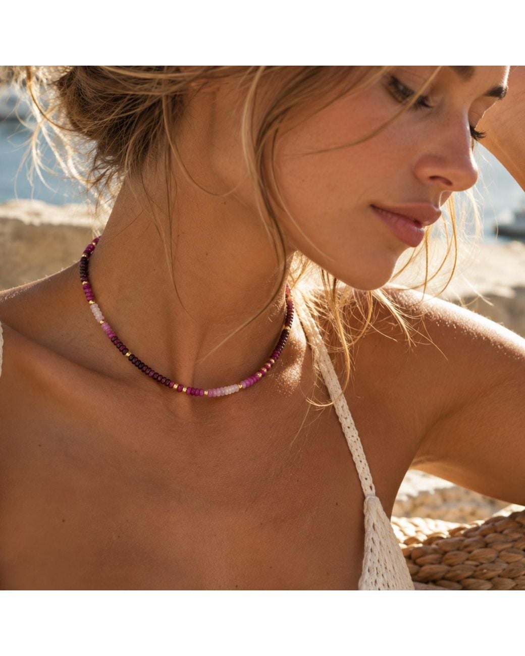 Lalinde Pink Ruby Shaded Necklace
