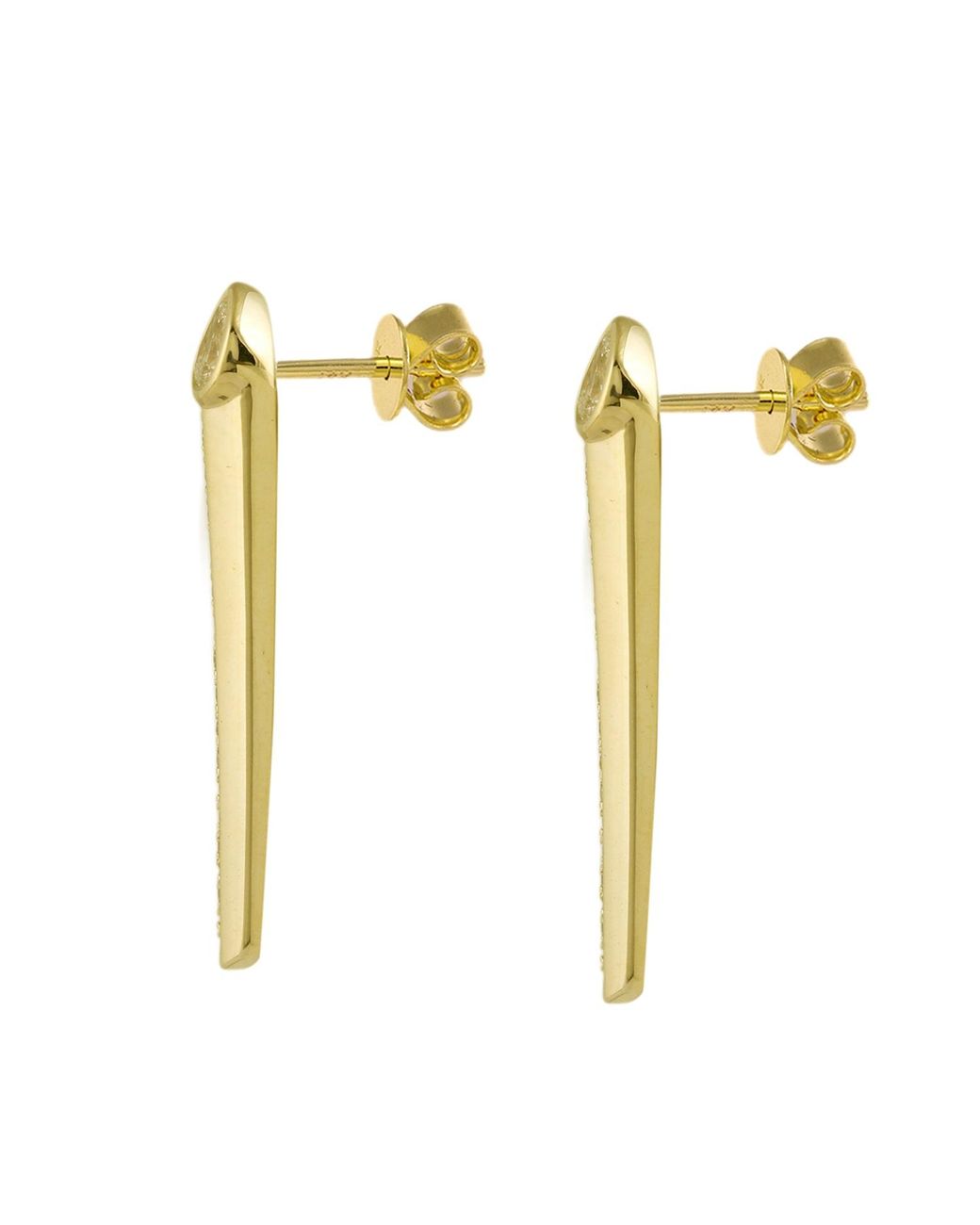 Artisan Metallic Pear Diamond Pavé Bar Drop Earrings