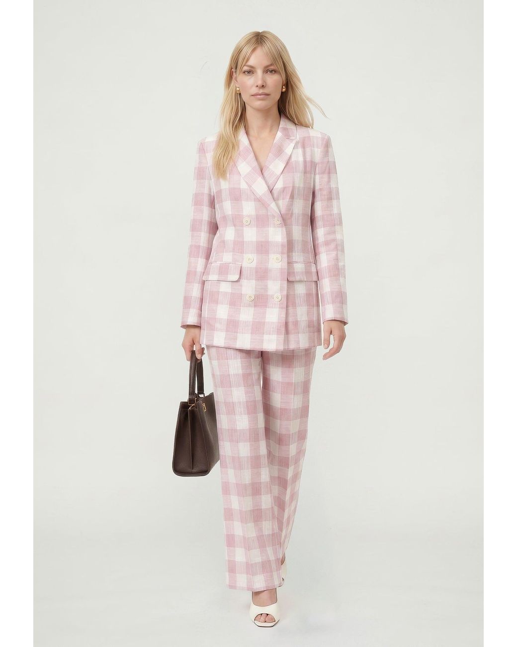 Lily and Lionel Purple Zena Double Breasted Check Jacket
